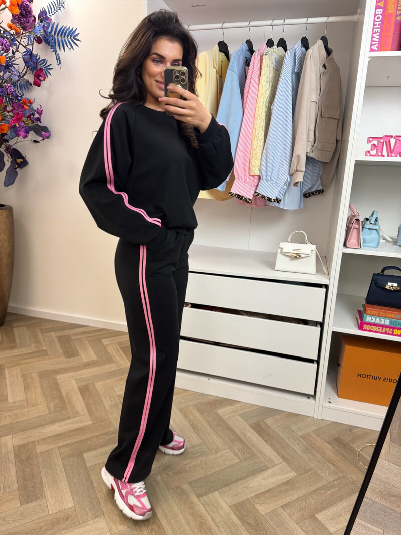 Joggingspak Stripes Black