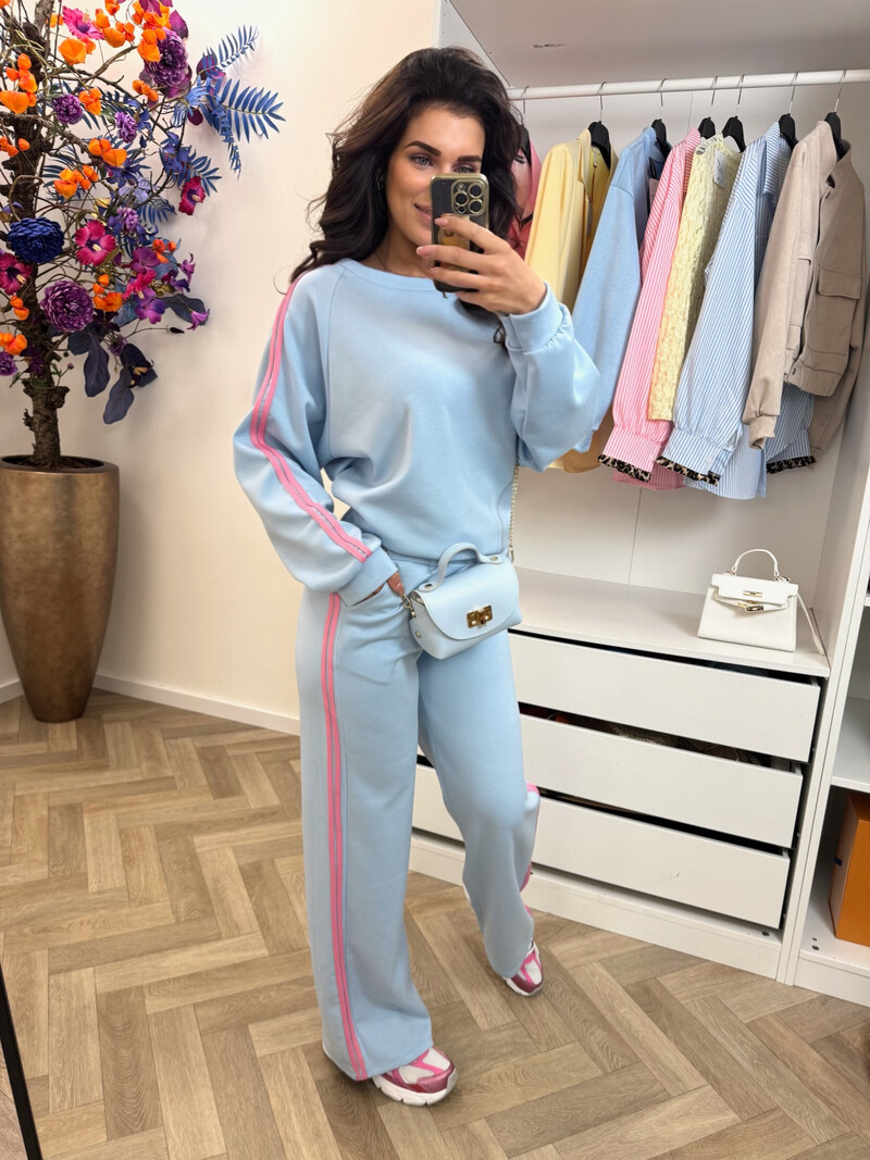 Joggingspak Stripes Light Blue