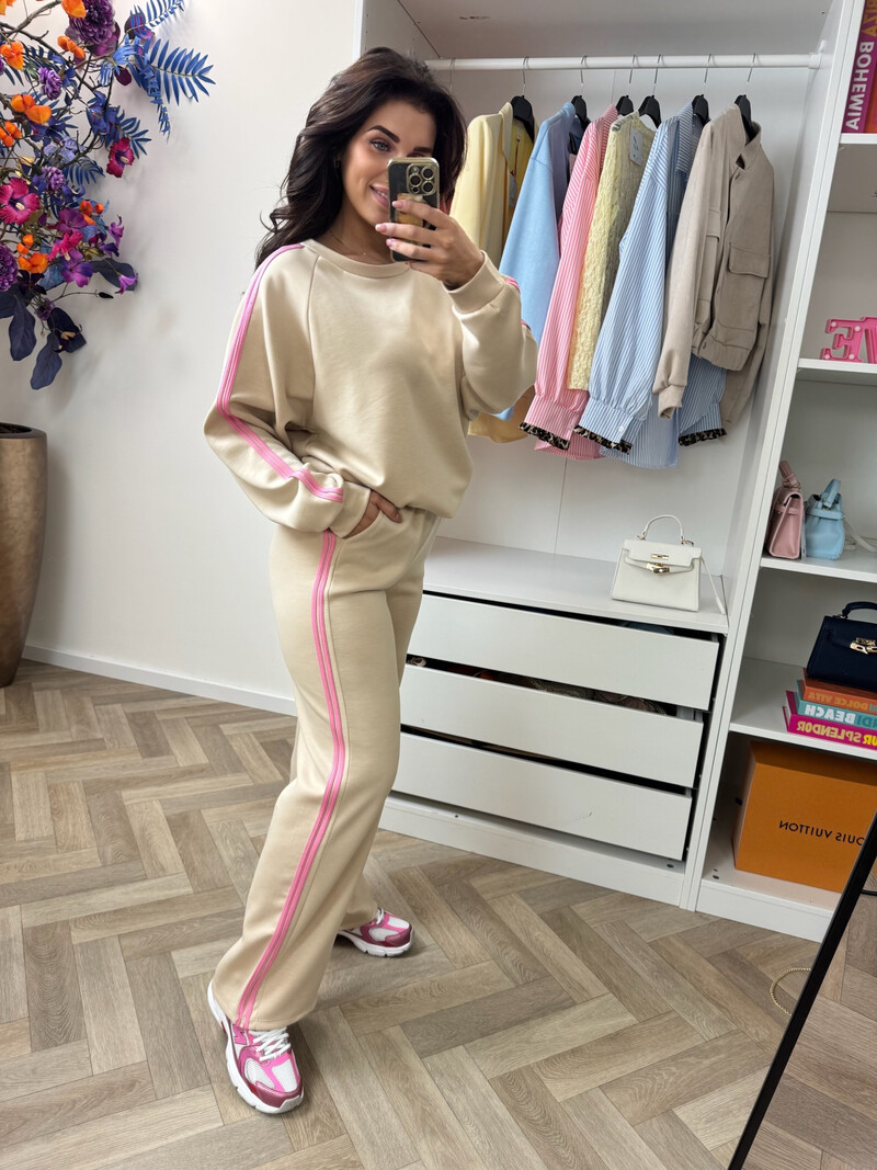 Joggingspak Stripes Beige