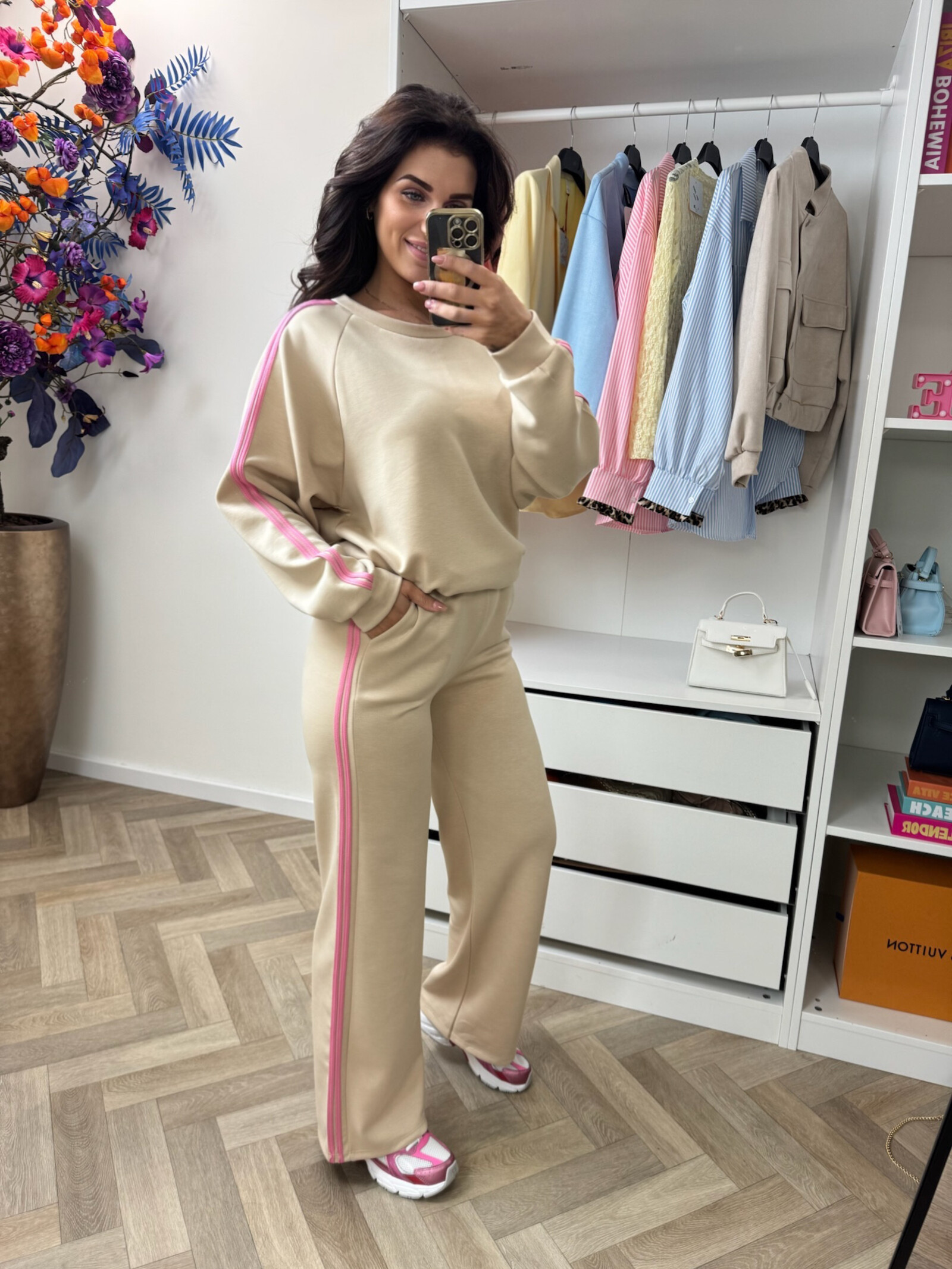 Joggingspak Stripes Beige