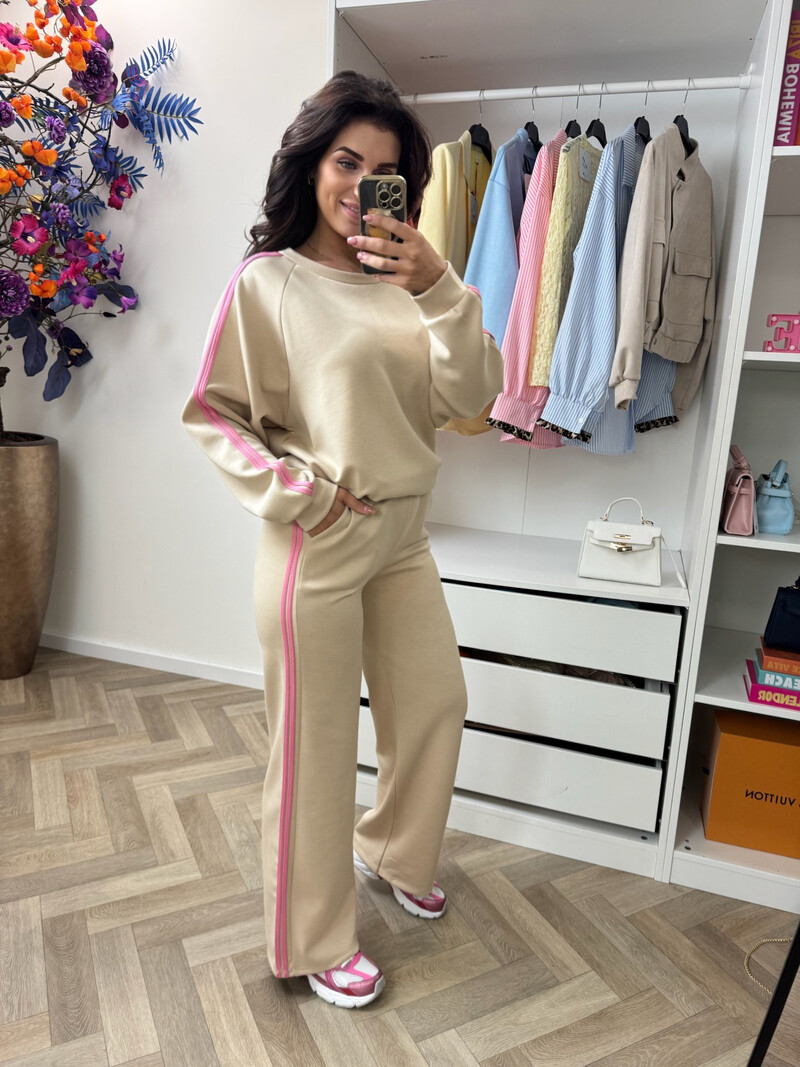 Joggingspak Stripes Beige
