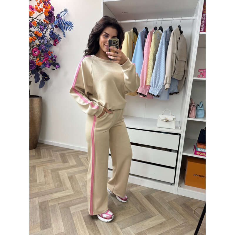 Joggingspak Stripes Beige