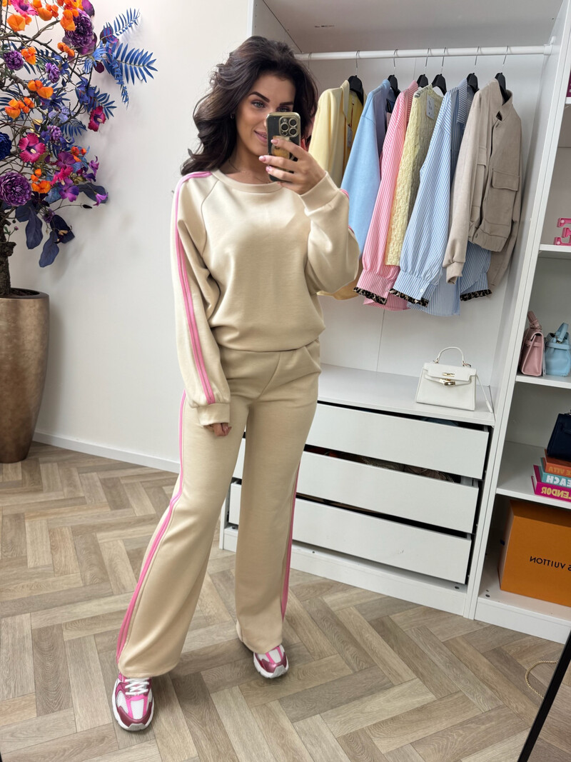 Joggingspak Stripes Beige
