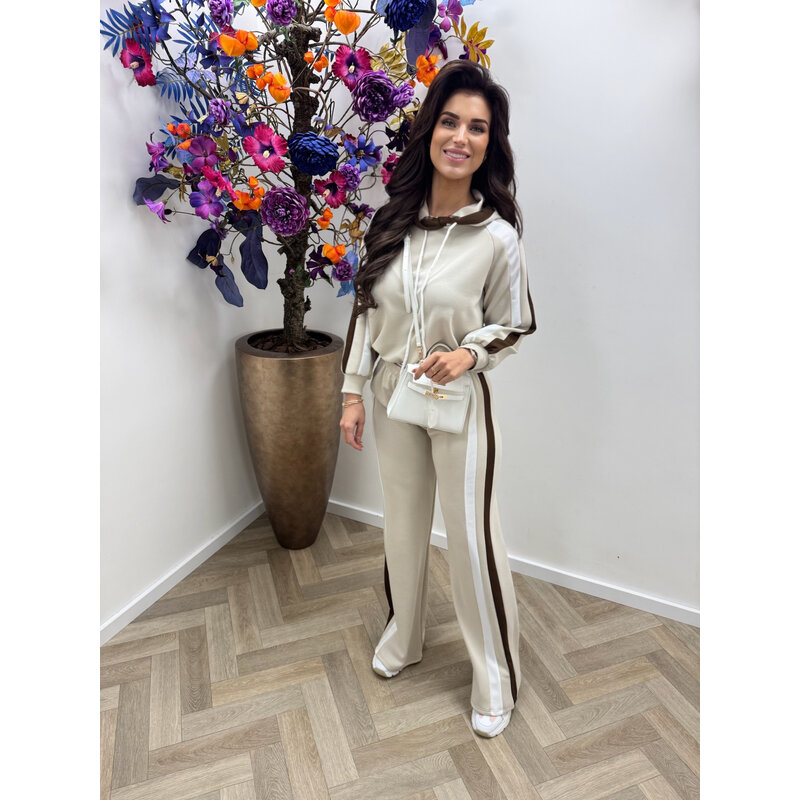 Joggingspak Mellie stripes Beige