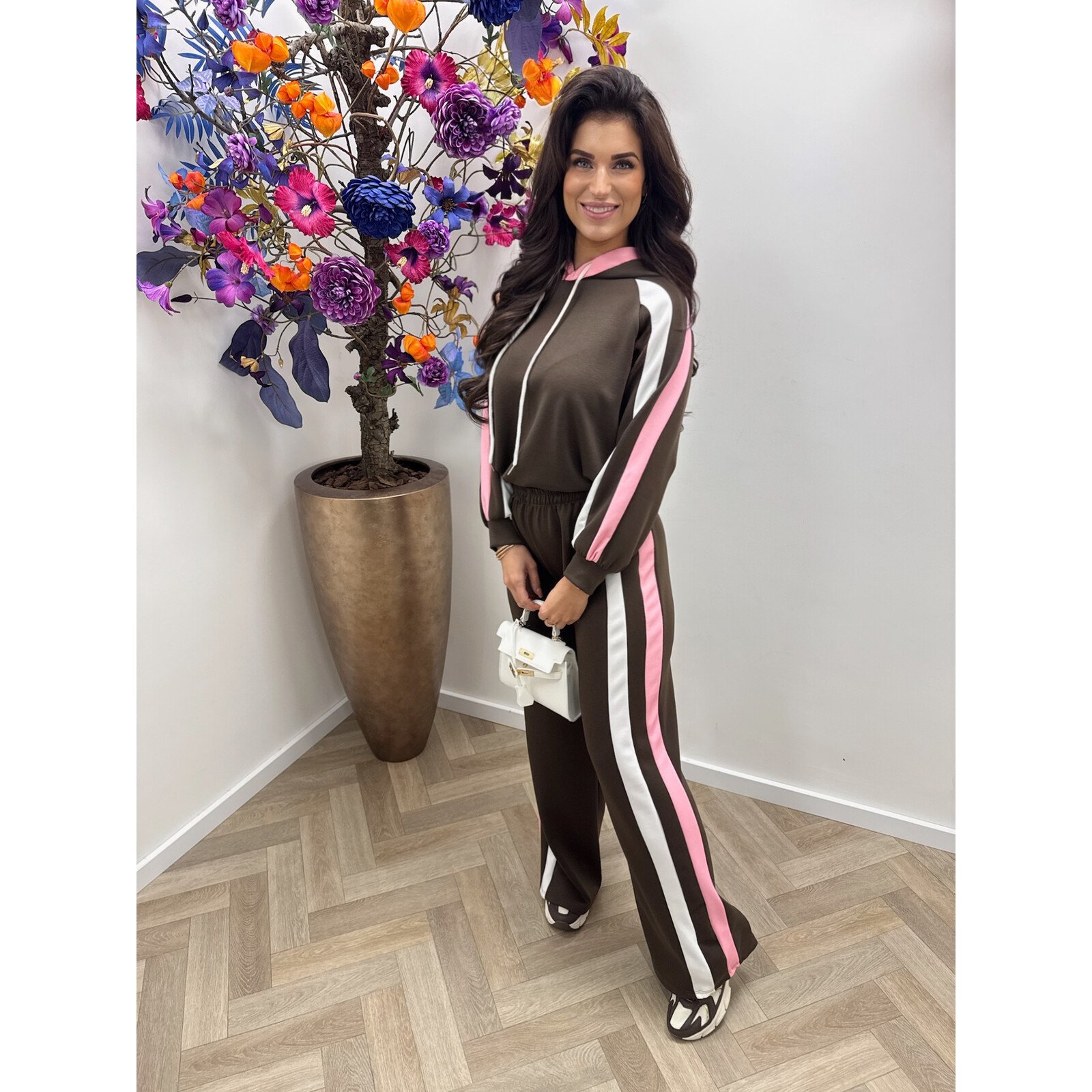 Joggingspak Mellie stripes Choco