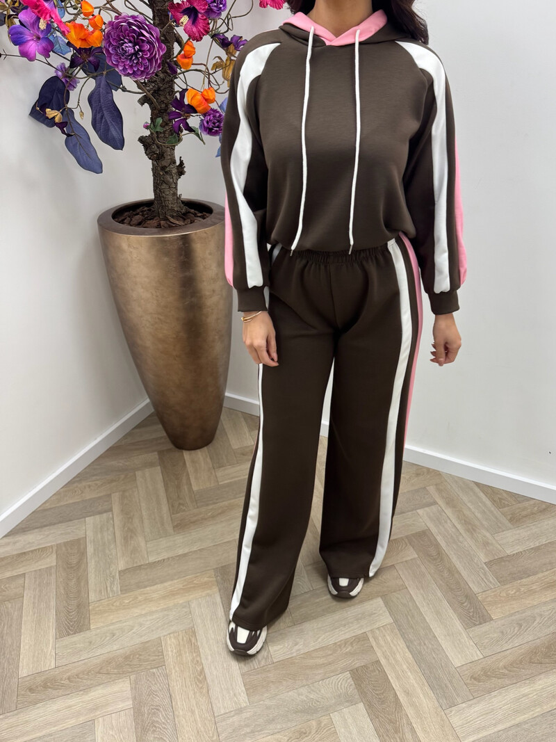 Joggingspak Mellie stripes Choco