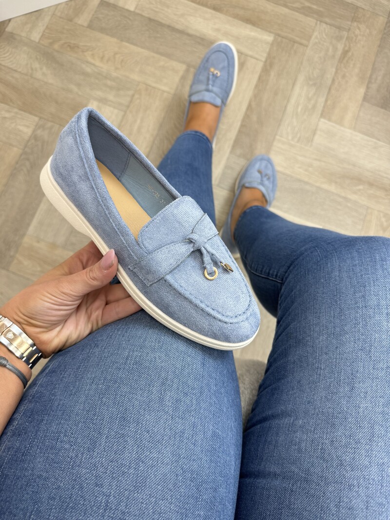 Classic loafers suede DH-1174 Light Blue