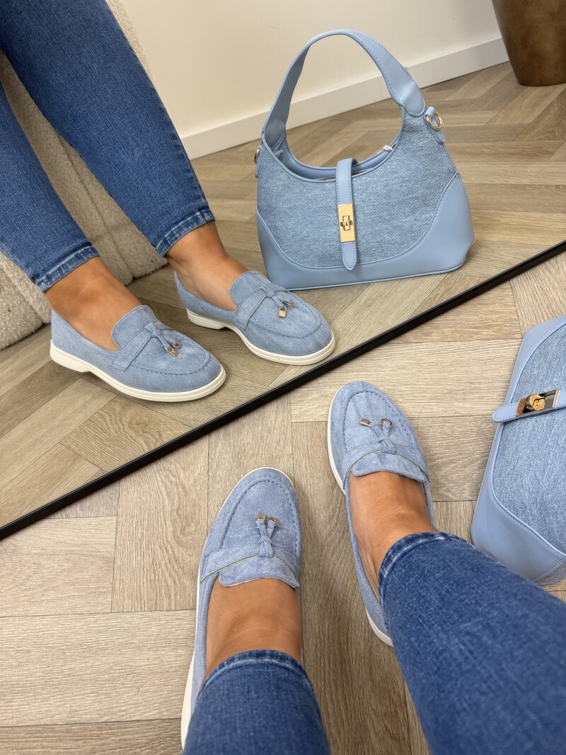 Classic loafers suede DH-1174 Light Blue