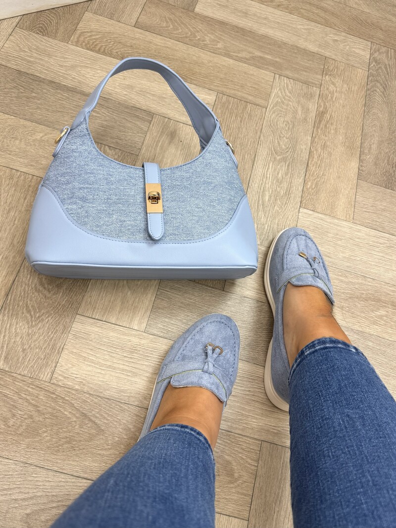 Classic loafers suede DH-1174 Light Blue
