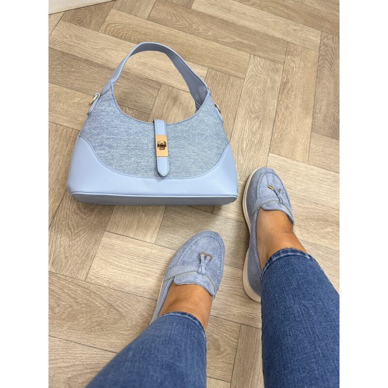 Classic loafers suede DH-1174 Light Blue