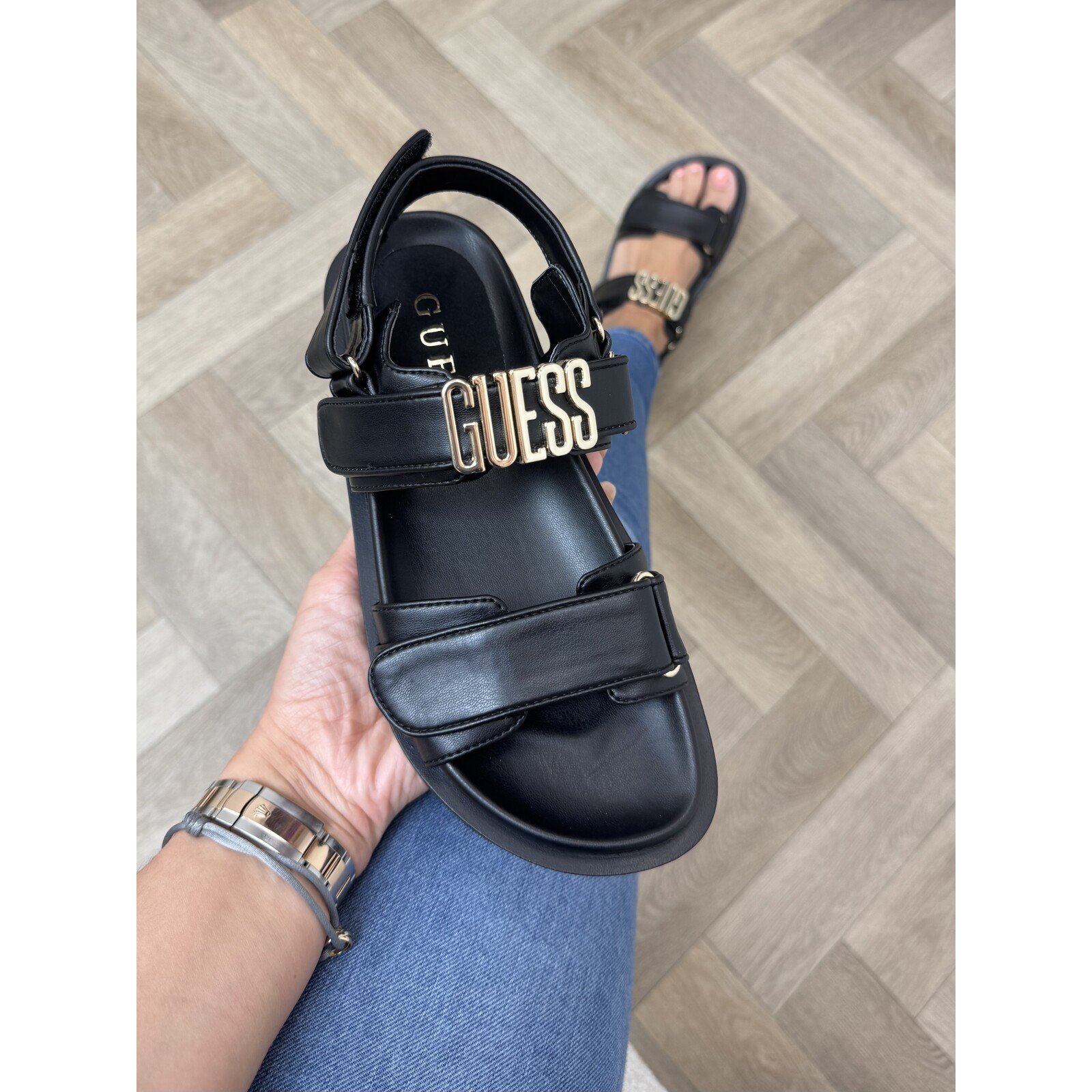 Guess Sandaal Fabelis black gold Guess 1210