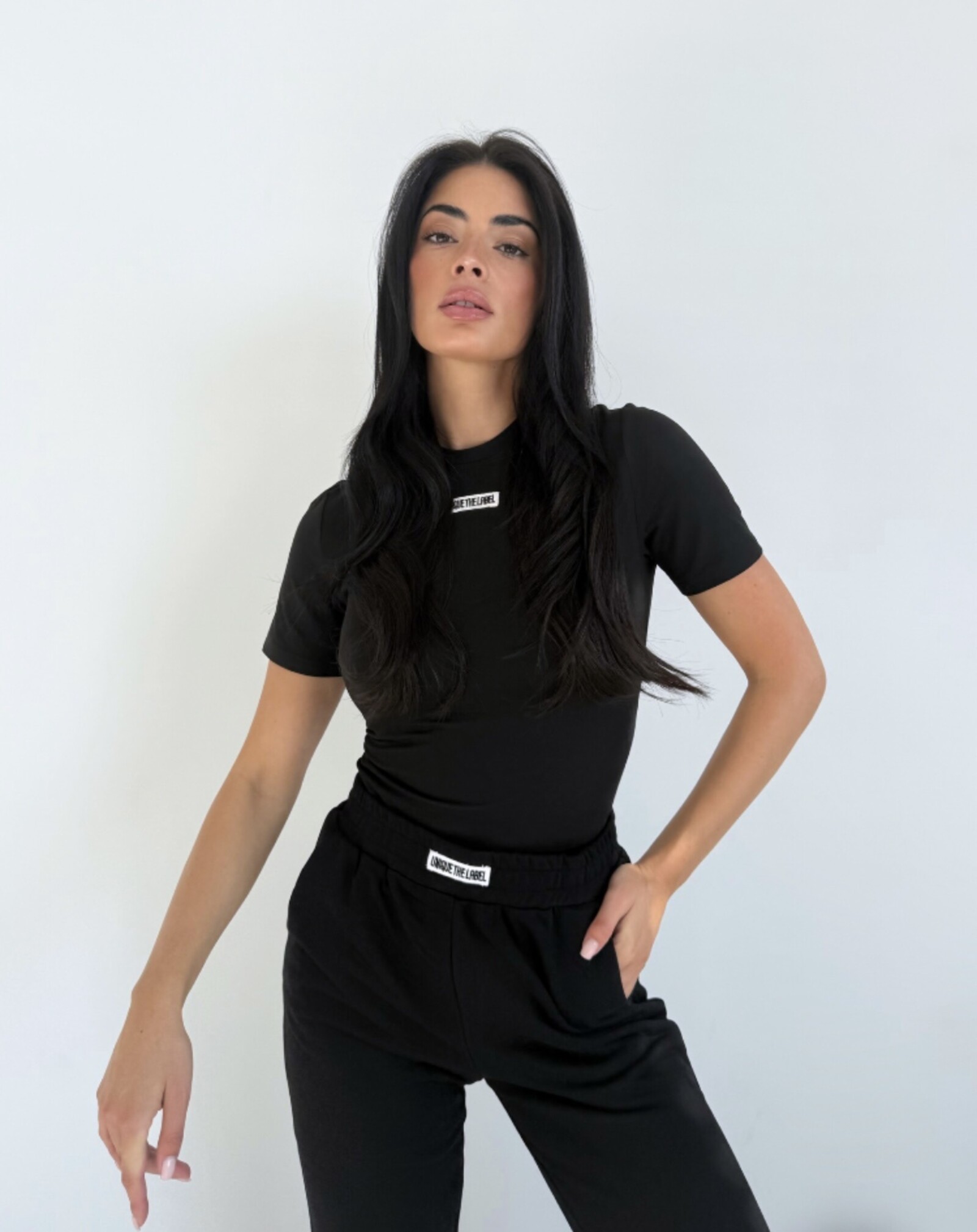 Unique The Label Top Nena short sleeve black