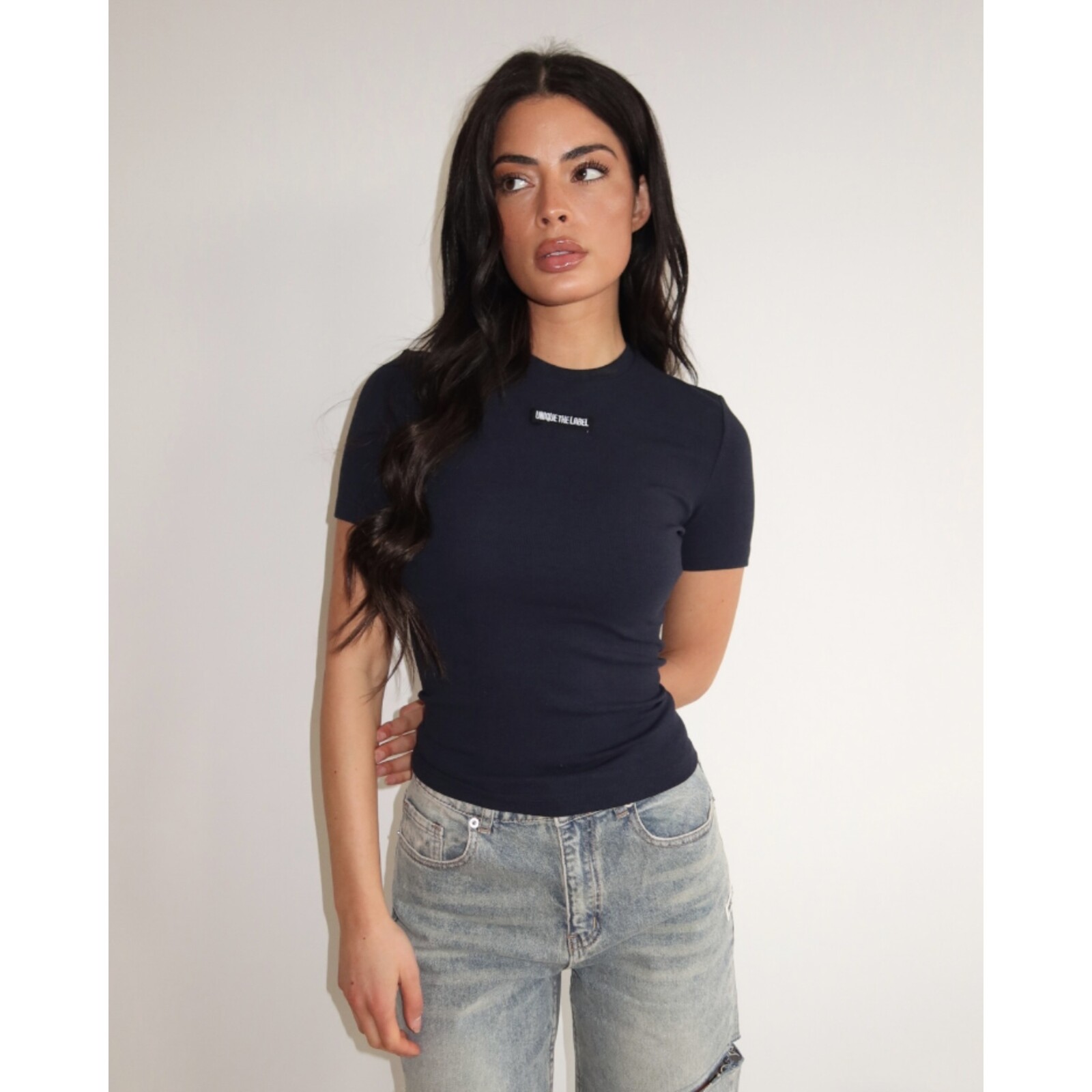 Unique The Label Top Jill Short Sleeve navy