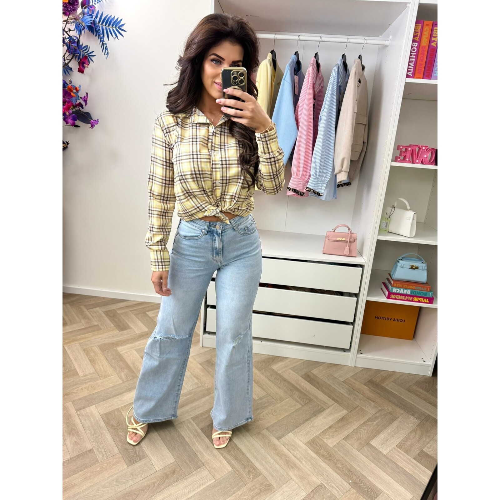 Blouse ruit Italy Yellow