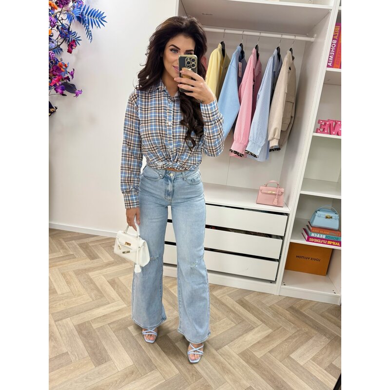 Blouse ruit Italy Blue