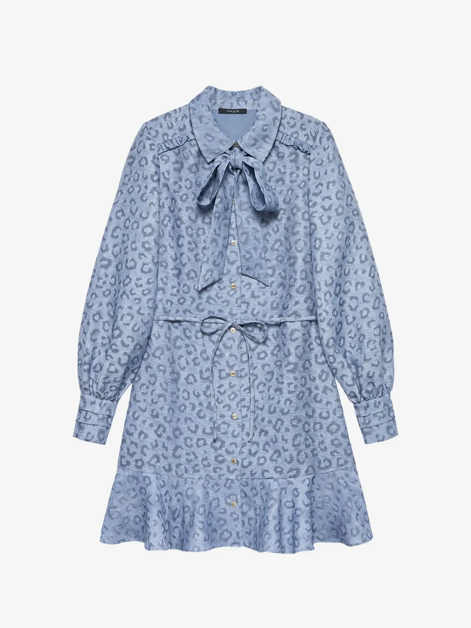 Nikkie Dress Pragues Leopard Misty Blue Nikkie
