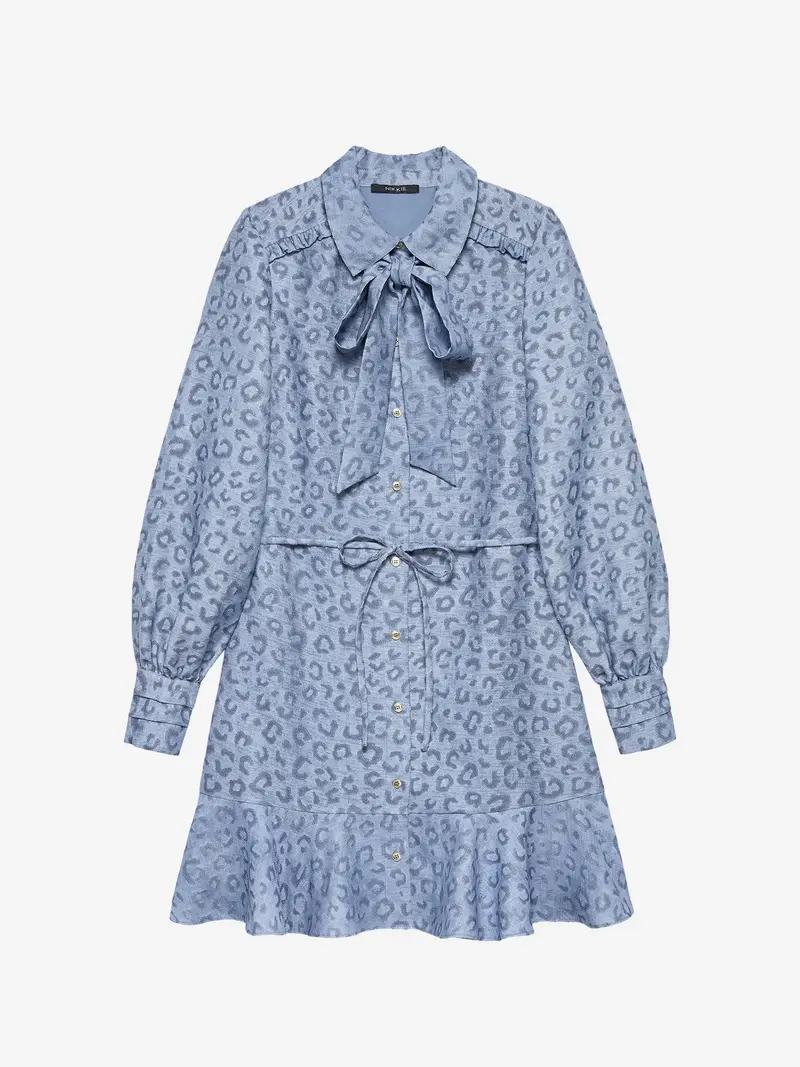 Dress Pragues Leopard Misty Blue Nikkie