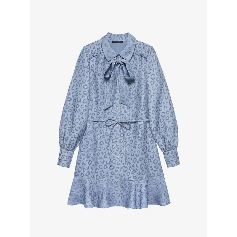 Dress Pragues Leopard Misty Blue Nikkie