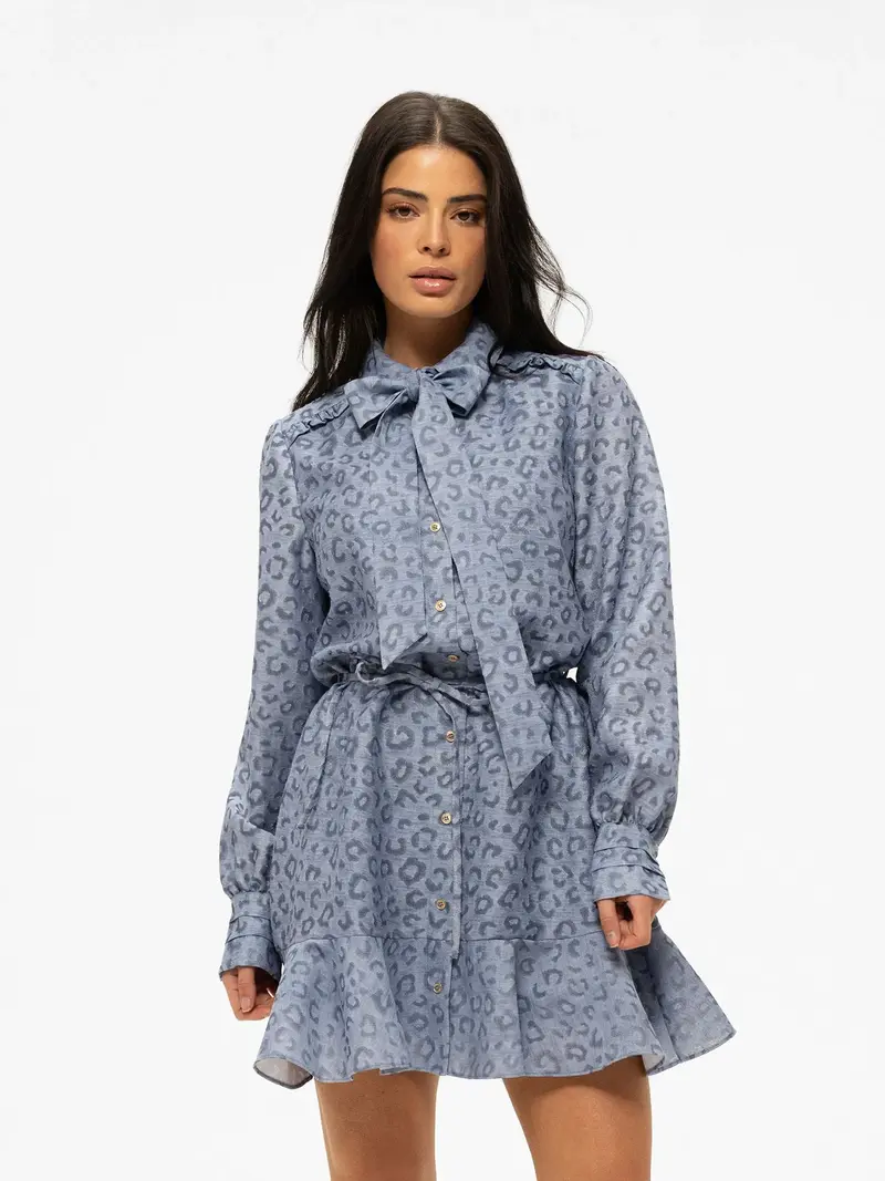 Dress Pragues Leopard Misty Blue Nikkie
