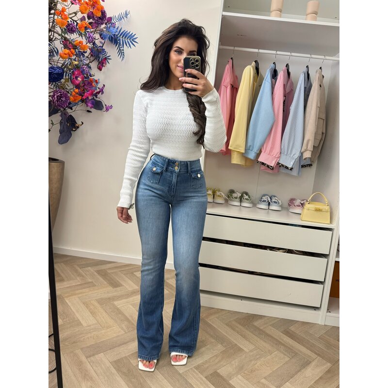 Top Pilar Longsleeve Star White Nikkie