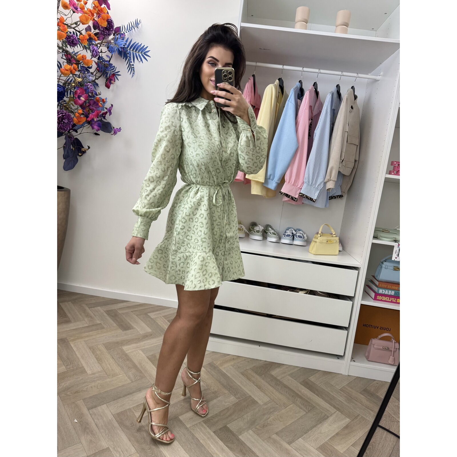 Nikkie Dress Pragues Leopard Aloe Vera Nikkie