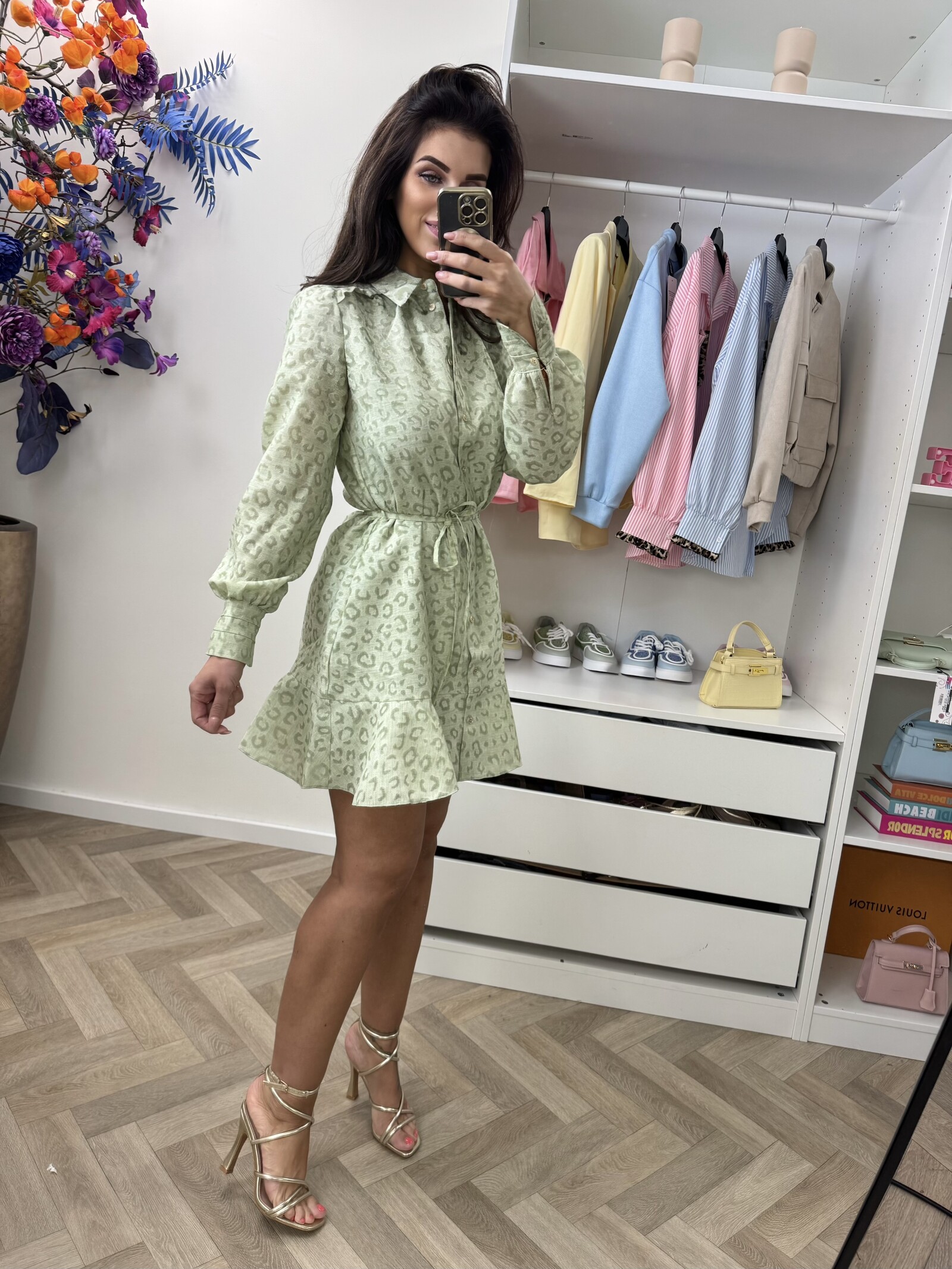 Nikkie Dress Pragues Leopard Aloe Vera Nikkie
