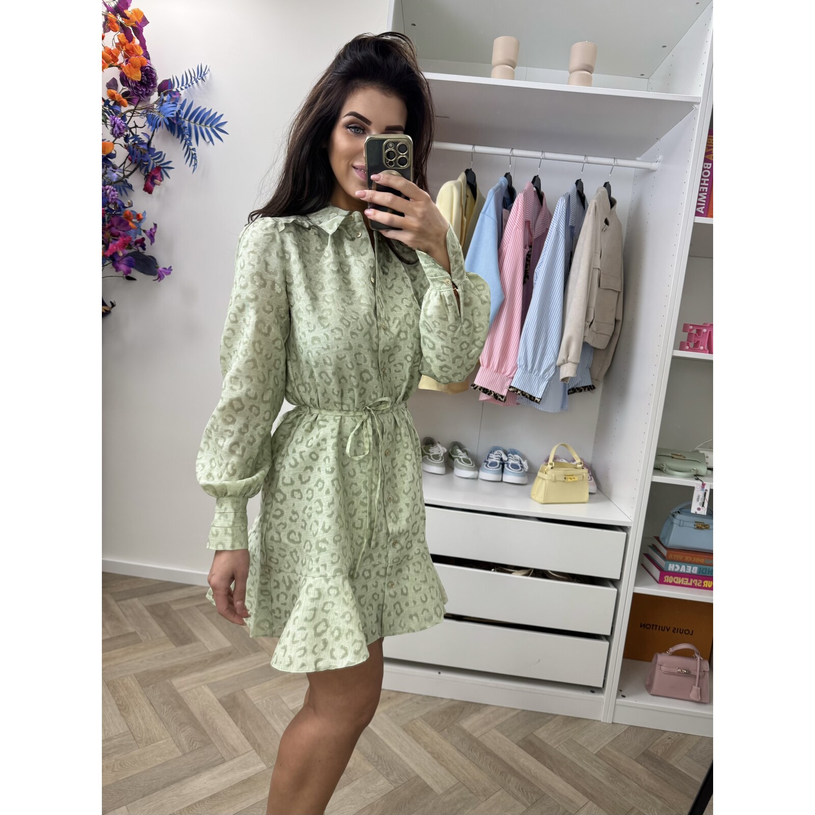 Nikkie Dress Pragues Leopard Aloe Vera Nikkie