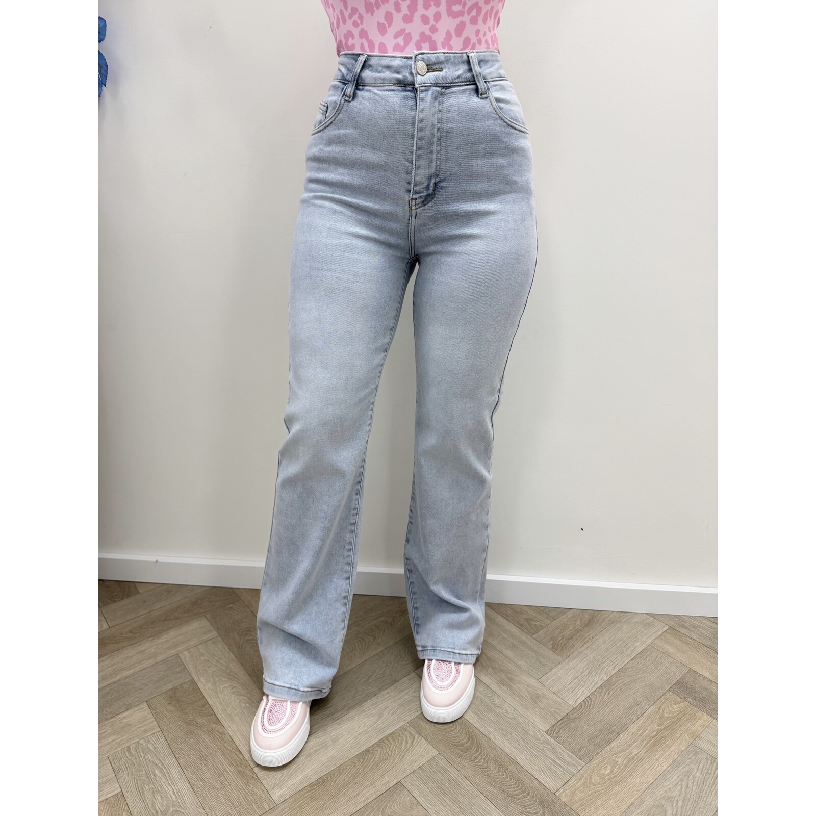 Jeans Leopard Diamonds Pink Hello Miss HM1578-1