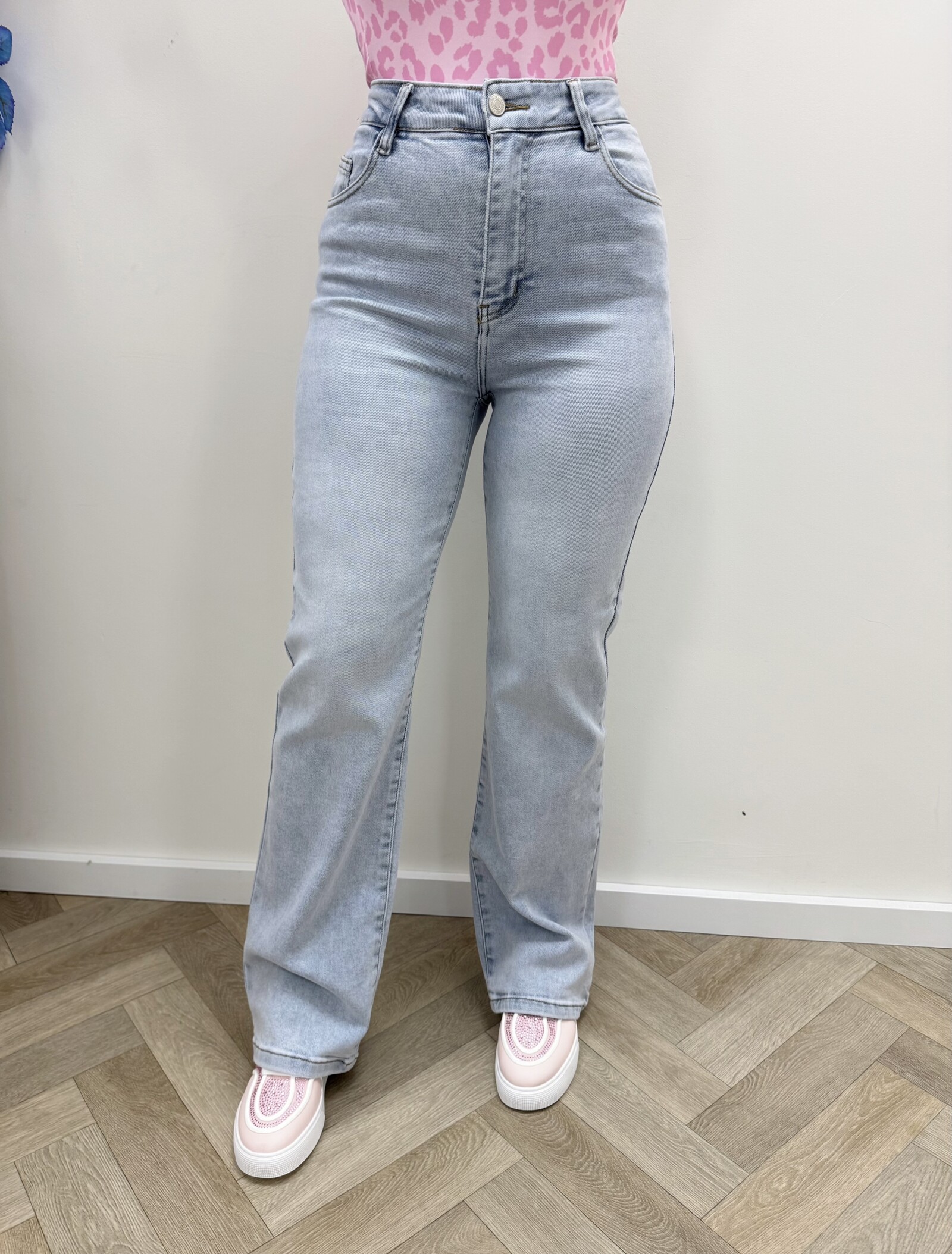 Jeans Leopard Diamonds Pink Hello Miss HM1578-1
