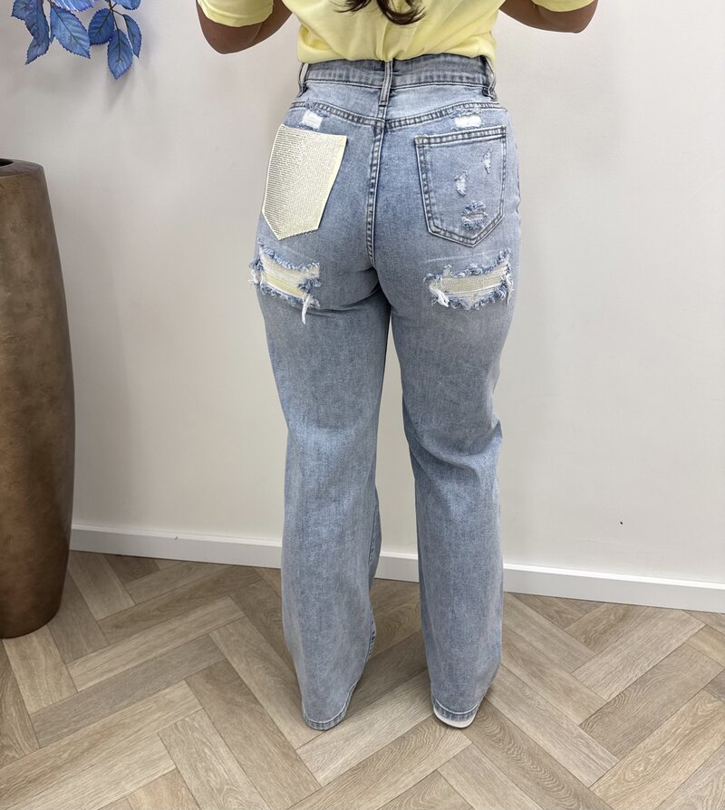 Jeans diamonds Yellow Hello Miss HM1576-2