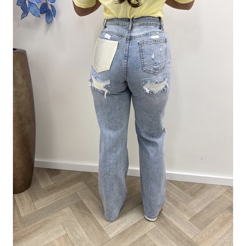Jeans diamonds Yellow Hello Miss HM1576-2