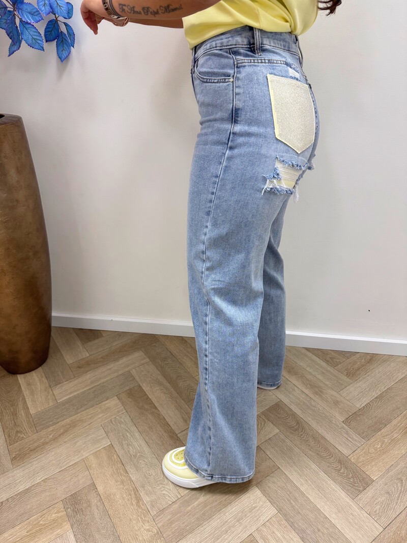 Jeans diamonds Yellow Hello Miss HM1576-2