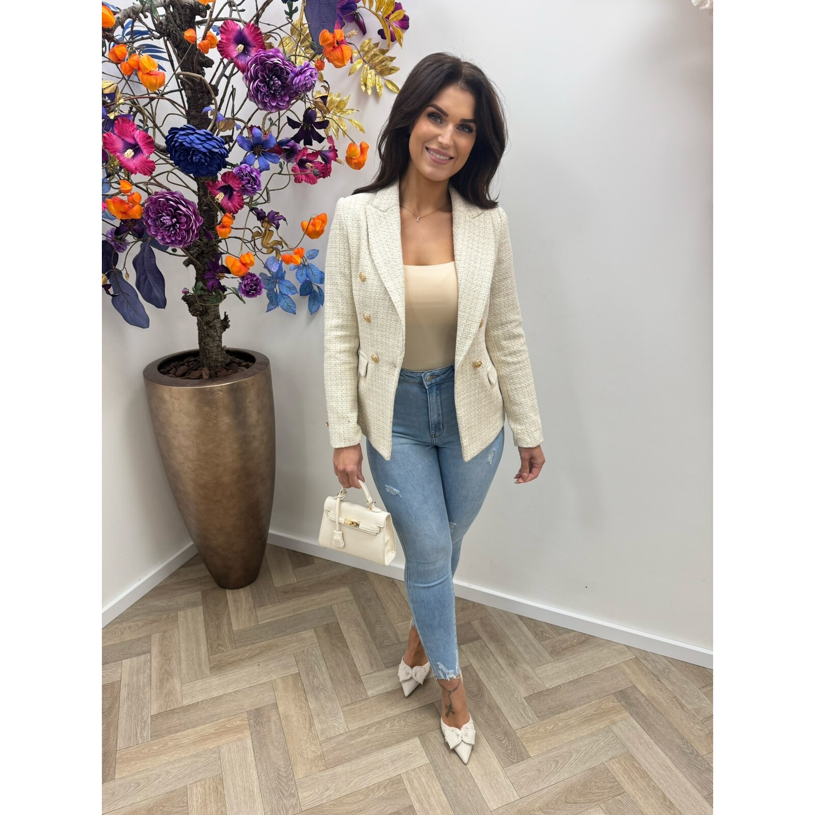 Tweed blazer Bella Beige