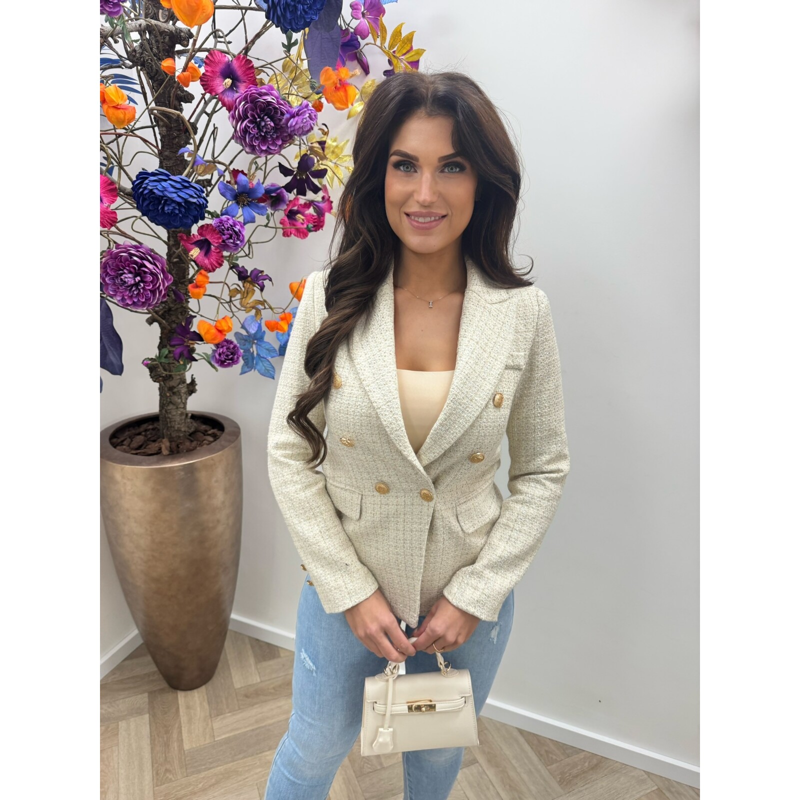 Tweed blazer Bella Beige