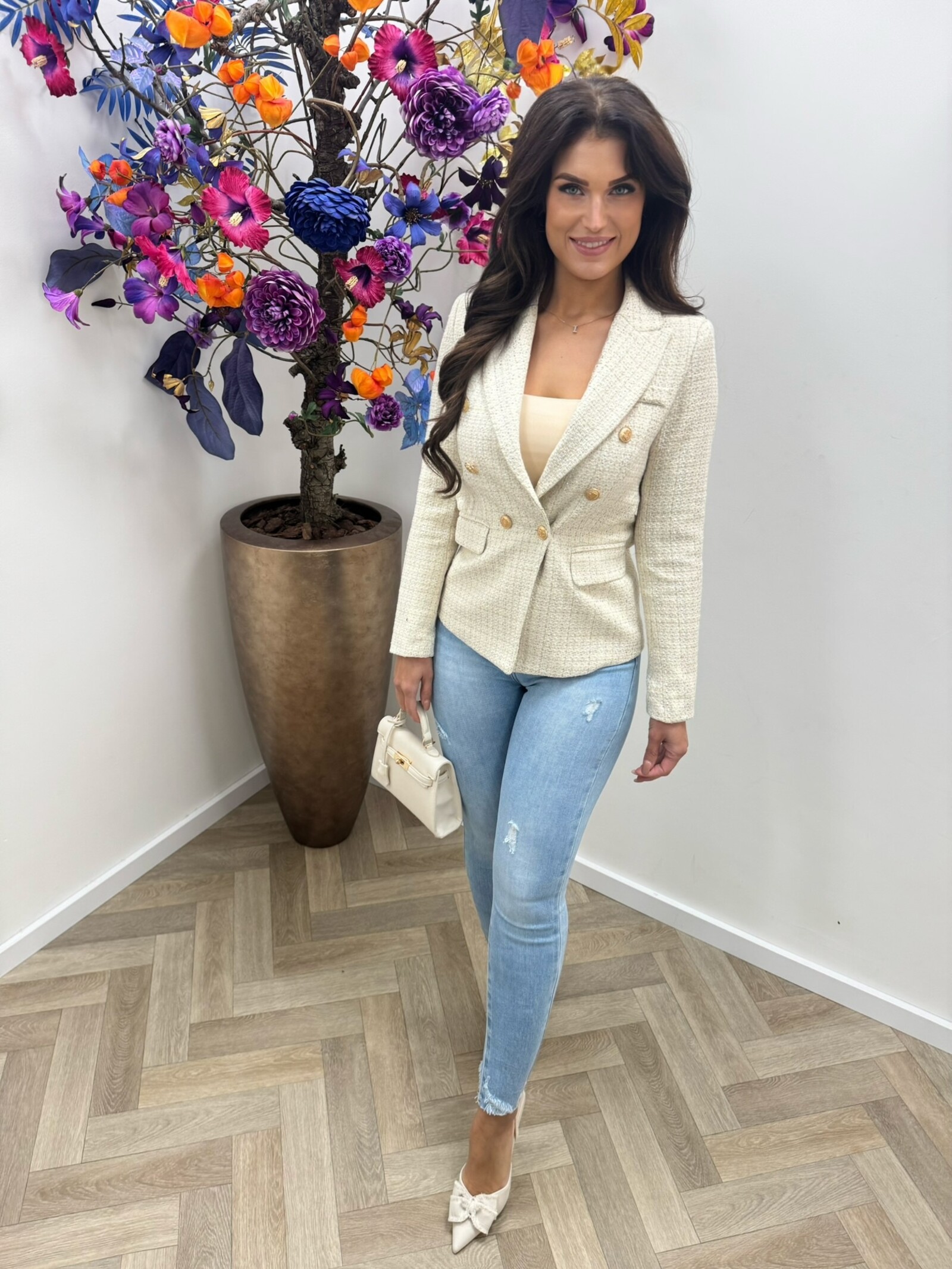 Tweed blazer Bella Beige