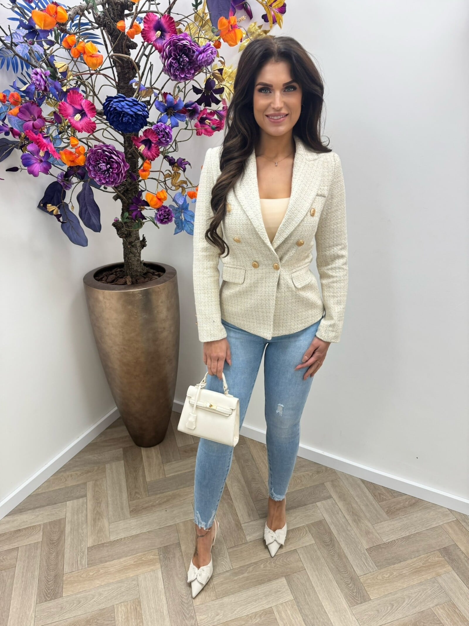 Tweed blazer Bella Beige