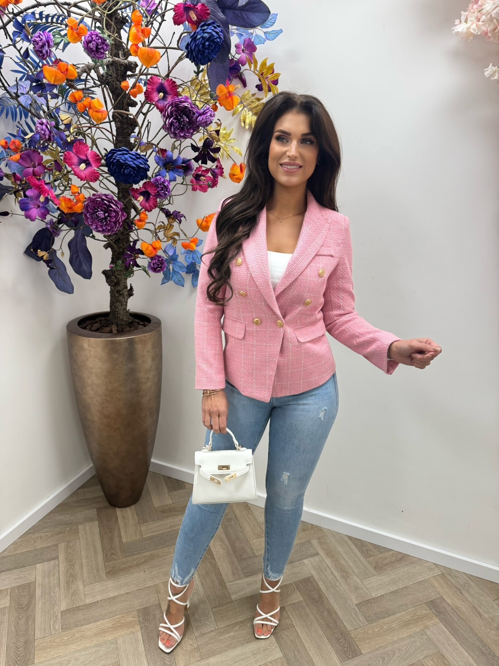 Tweed blazer Bella Pink