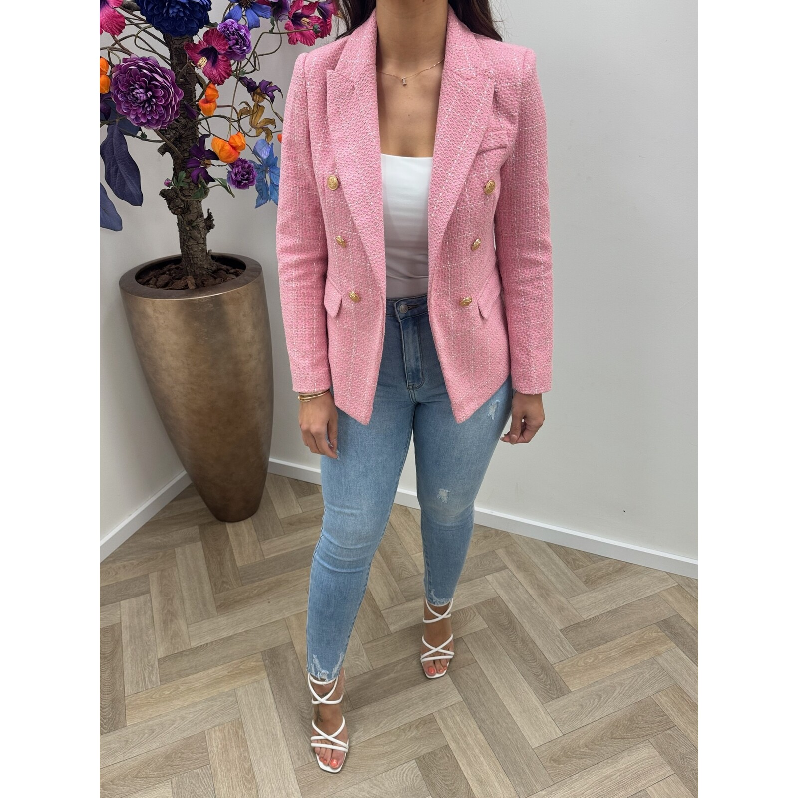 Tweed blazer Bella Pink