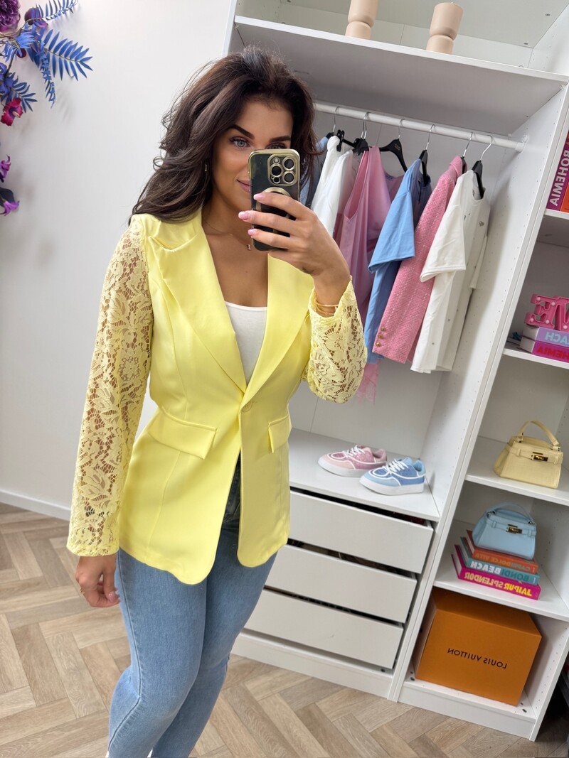 Lace Blazer Summer 3394 Yellow