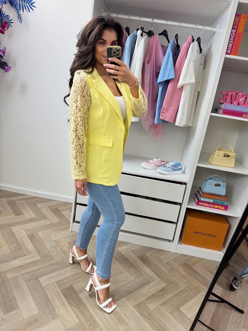 Lace Blazer Summer 3394 Yellow