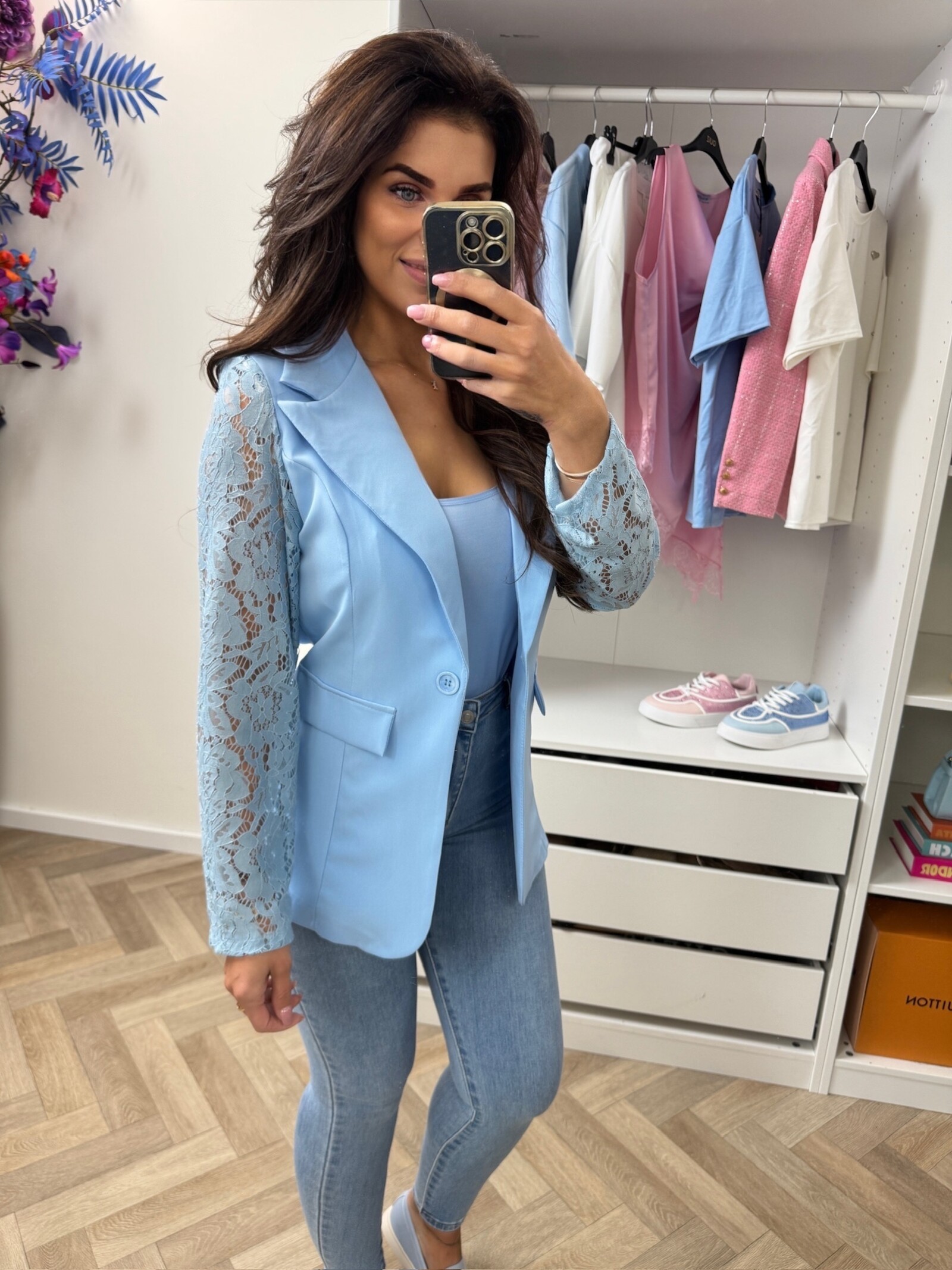 Lace Blazer Summer 3394  Light Blue