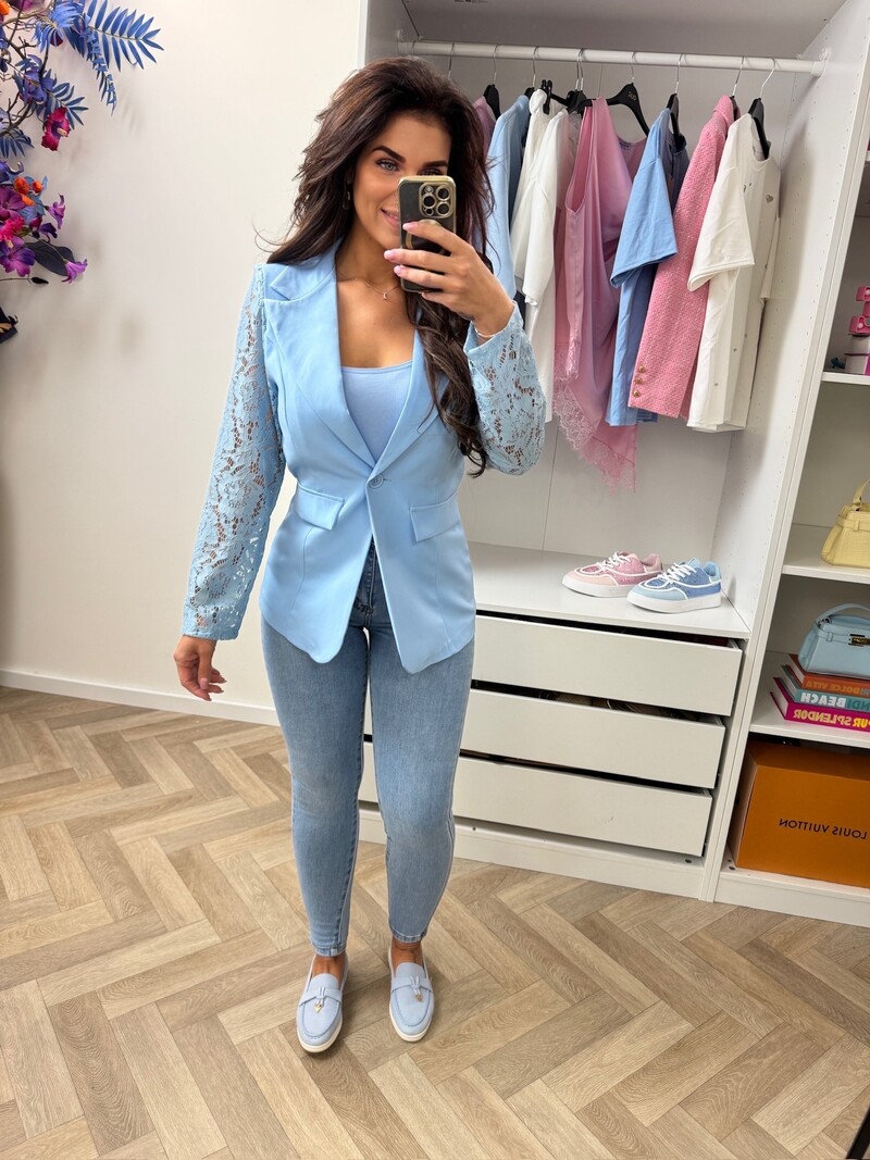 Lace Blazer Summer 3394  Light Blue