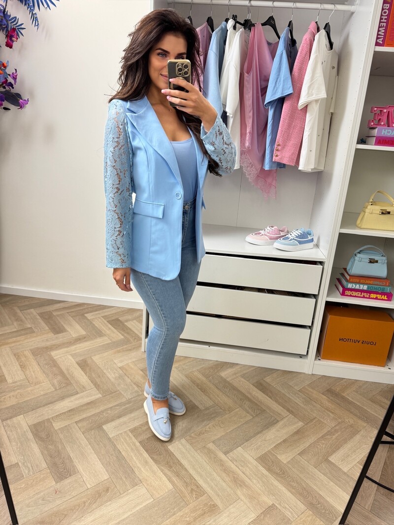 Lace Blazer Summer 3394  Light Blue