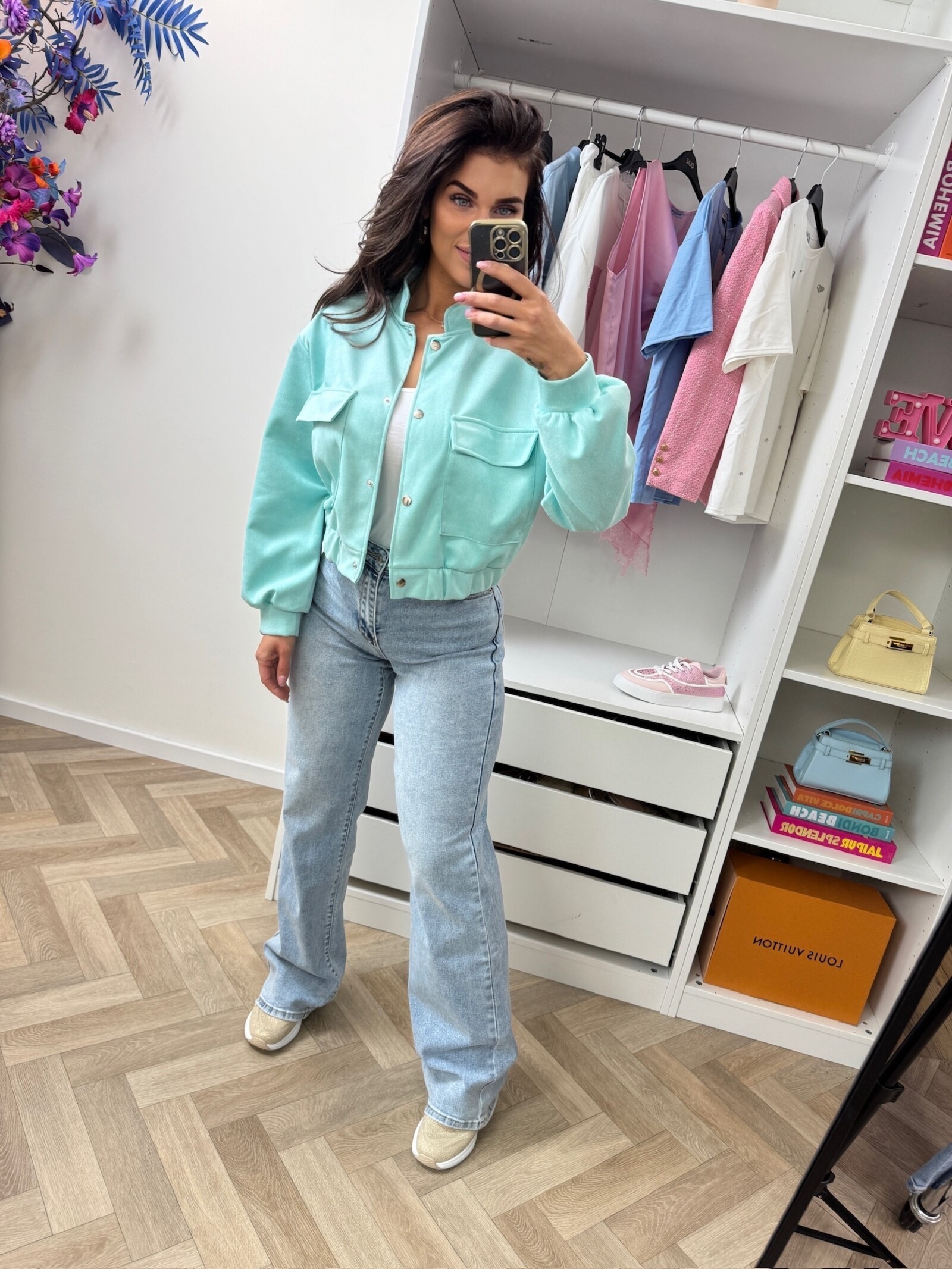 Suède jacket Celina Mint