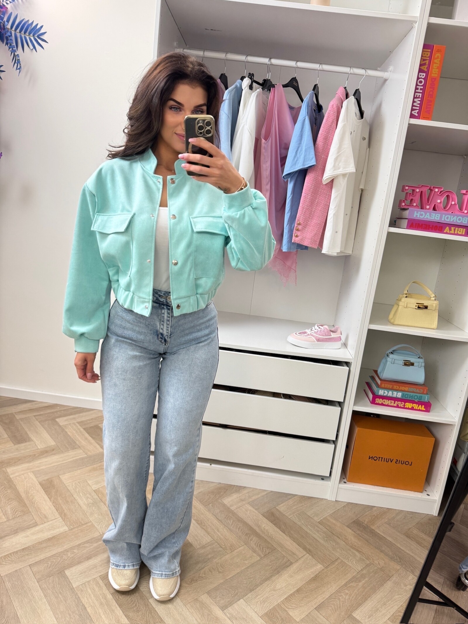 Suède jacket Celina Mint
