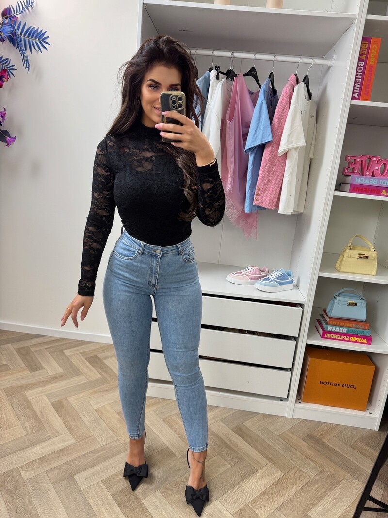 Lace top By Swan HS10312 Black