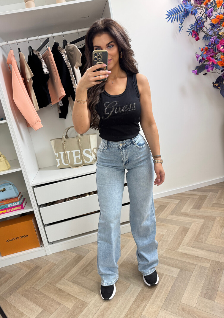 Tank top Logo script black Guess 1257