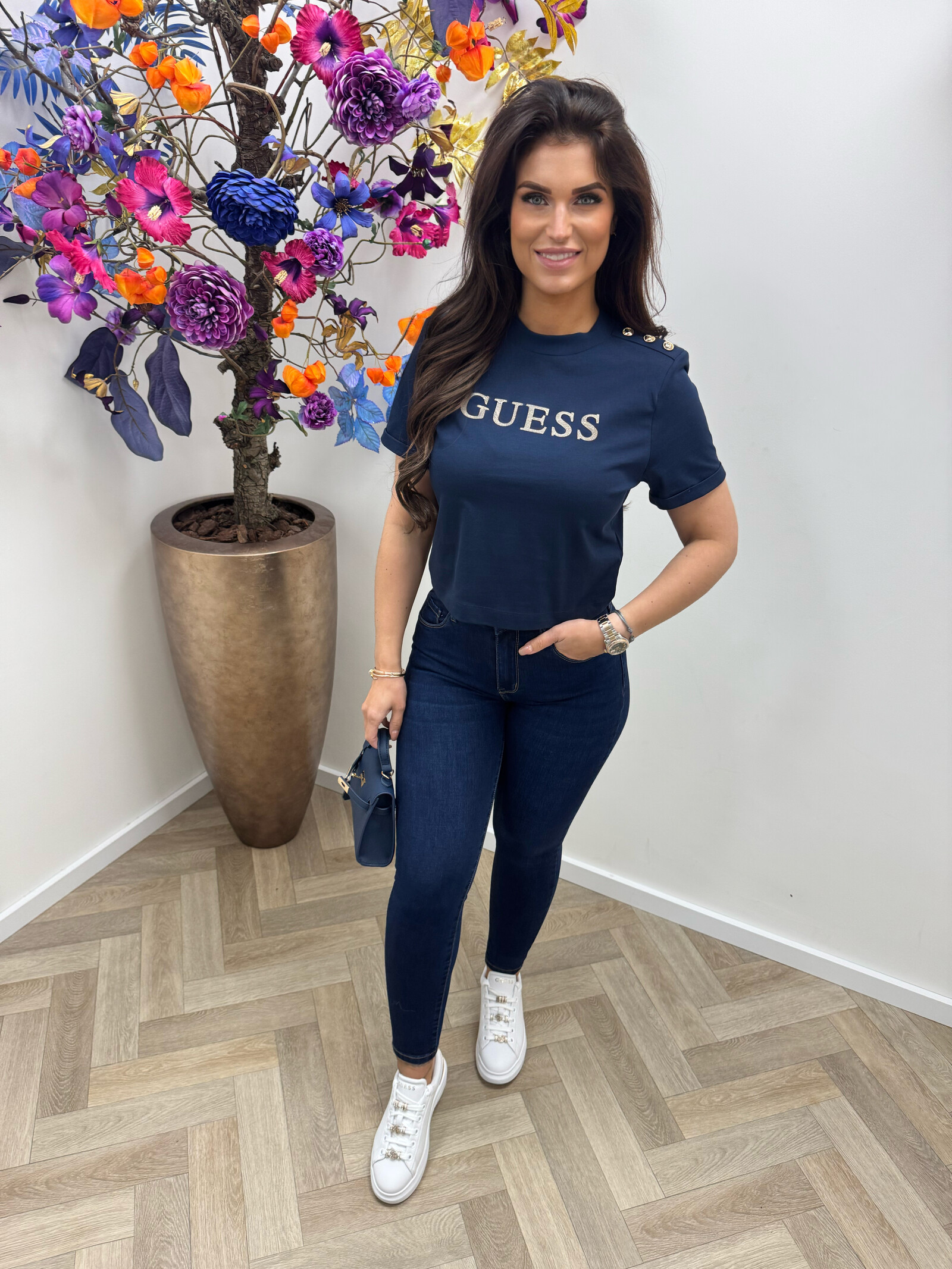 Guess Crop T-shirt Marina Navy 1098