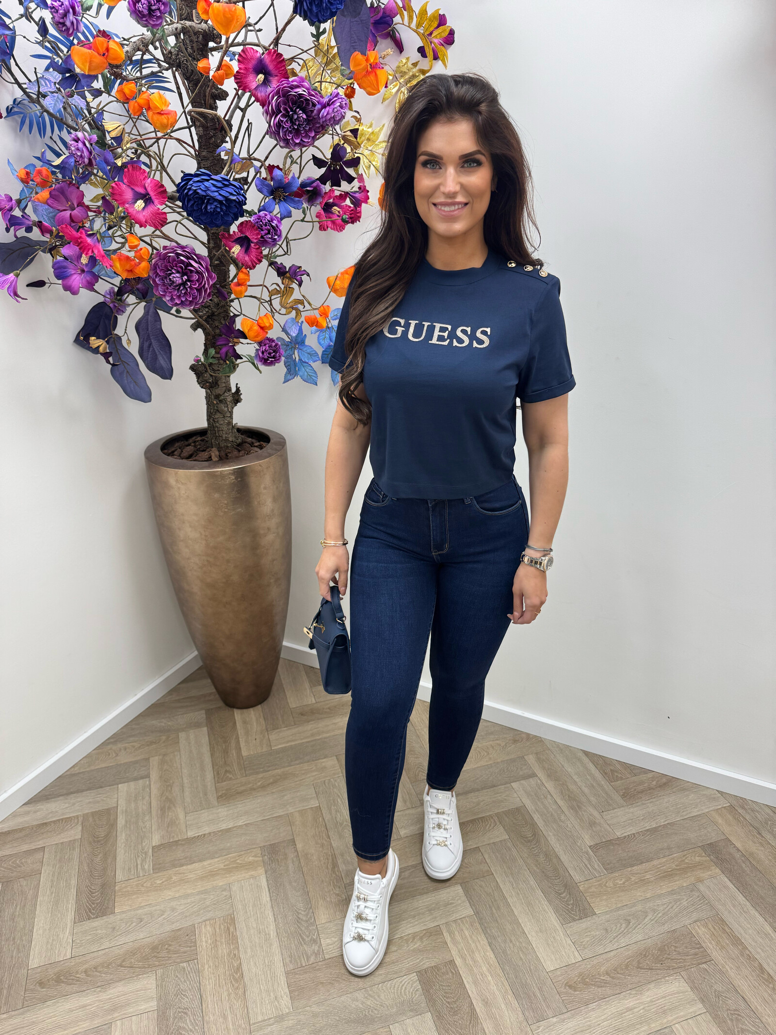 Guess Crop T-shirt Marina Navy 1098