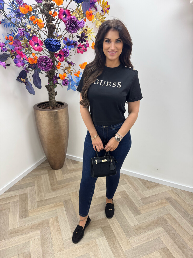 Crop T-Shirt Marina Black Guess 1094